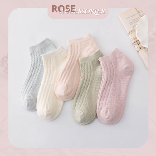 Tất nữ cổ ngắn màu trơn chất liệu mềm mại phong cách Ulzzang mã TN01