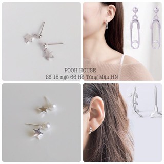 khuyên tai mạ bạc ( chọn mẫu theo thứ tự từ trái qua phải )