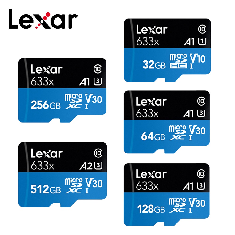 Thẻ Nhớ Lexar 633X 512GB 256GB 128GB 64GB SDXC Micro sd 32GB SDHC 95M-100M / s TF Cho Gopro / DJI / Nintendo / Nintendo / Điện Thoại Thông Minh