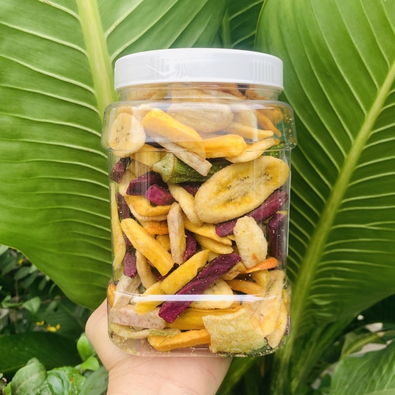 Trái Cây Sấy Nguyên Cánh - Thập Cẩm Sấy Đà Lạt - Hũ 500gram