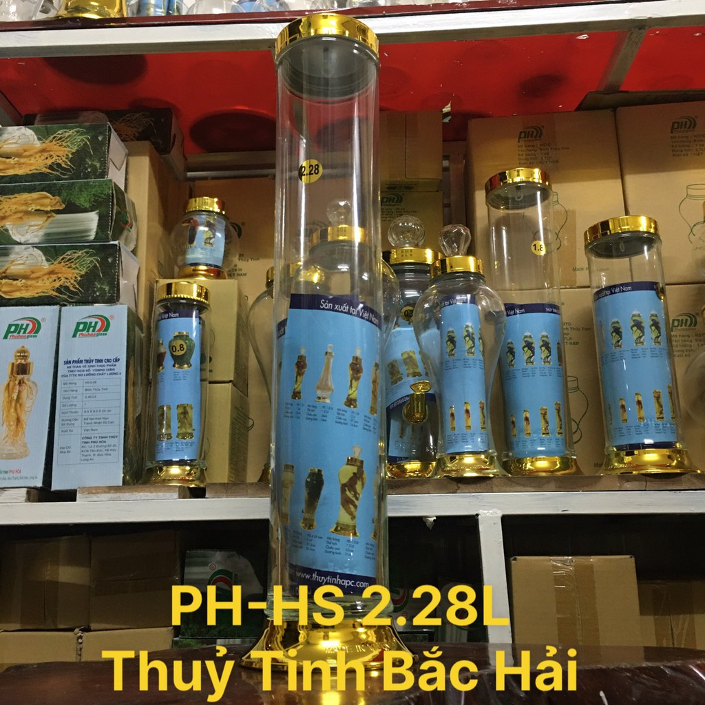 Bình Thủy Tinh Ngâm Rượu SX Tại Việt Nam HS-2.28 Lít - Thủy Tinh Bắc Hải