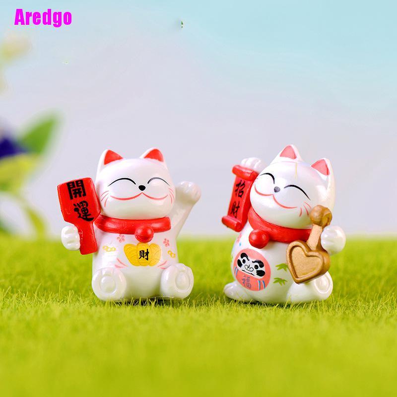 Mô hình chú mèo may mắn mini dễ thương dùng trang trí nhà cửa
