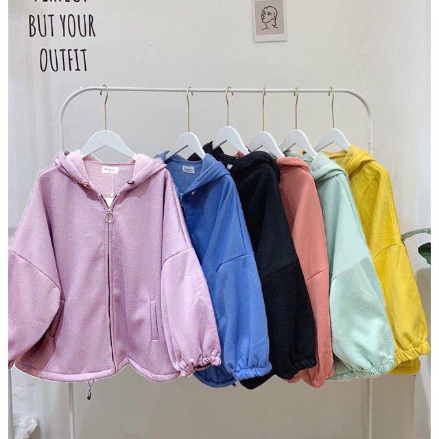 [ SALE OFF ] ÁO KHOÁC NỈ BÔNG LAI THUN CÓ RÚT NHƯ HÌNH