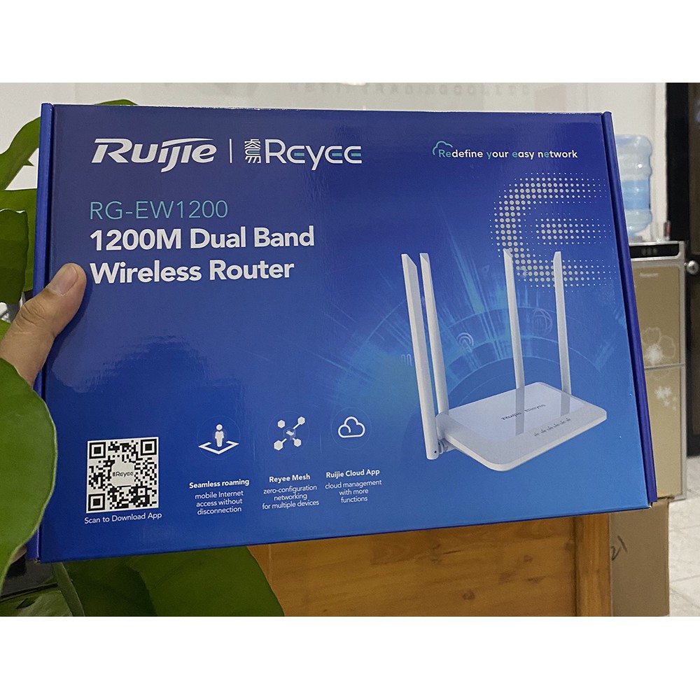 Bộ phát WiFi Ruijie RG-EW1200 Dual-band AC1200 MU-MIMO hỗ trợ Mesh - Hàng chính hãng - Bảo hành 3 năm