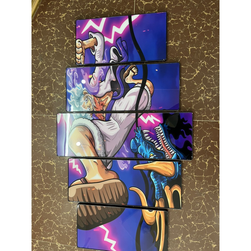 Set 5 Tranh One piece Tráng Gương Cao Cấp Luffy/ Zoro/ Sanji/ ACE Tráng Trí Phòng Khách/ Game/ Phòng Ngủ