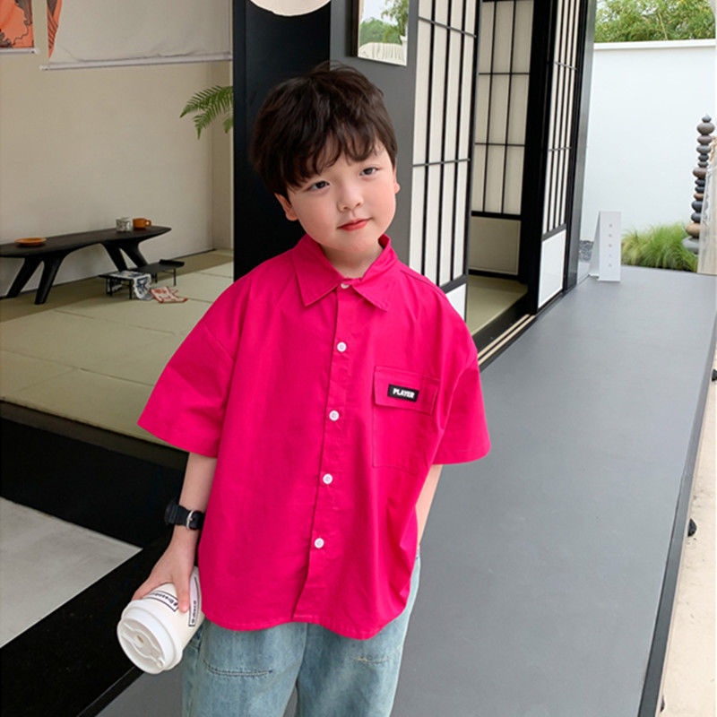 Áo sơ mi bé trai cá tính thời trang mùa hè Hàn Quốc 2021