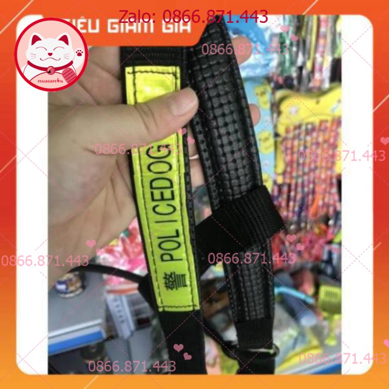 ⚡𝐅𝐑𝐄𝐄𝐒𝐇𝐈𝐏⚡ [GIẢM GIÁ] Yếm police phản quang cho chó lớn - petshop số 01