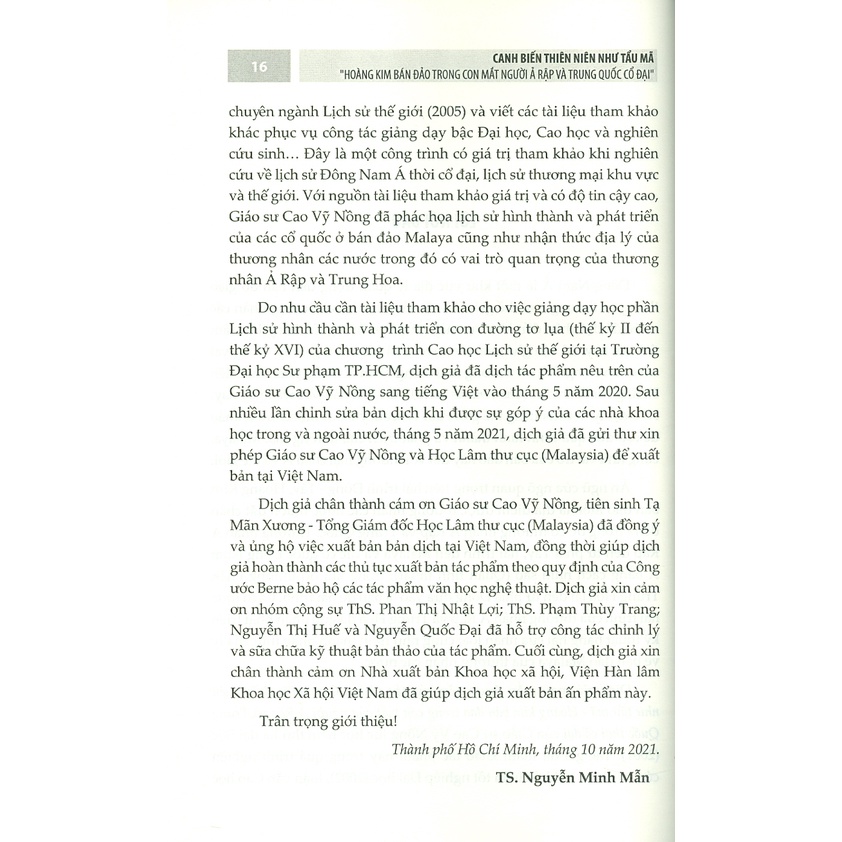 Sách - Canh Biến Thiên Niên Như Tẩu Mã &quot;Hoàng Kim Bán Đảo&quot; Trong Con Mắt Người Ả Rập Và Trung Quốc Thời Cổ Đại