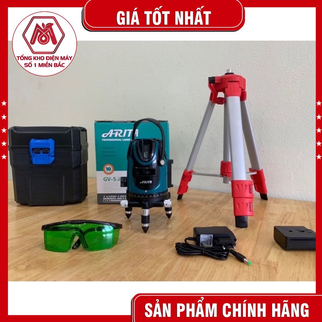 Máy cân bằng, bắn cốt laser, cân mực - 5 tia xanh Arita - chuyên dùng trong xây dựng, ke đường thẳng, ốp lát gạch
