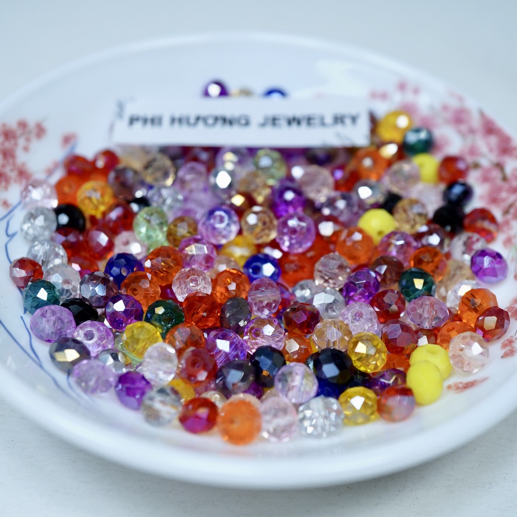 Hạt cườm bánh cam mix nhiều màu nhiều size