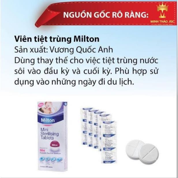 Viên Tiệt Trùng Cốc Nguyệt San Milton Hộp 50viên