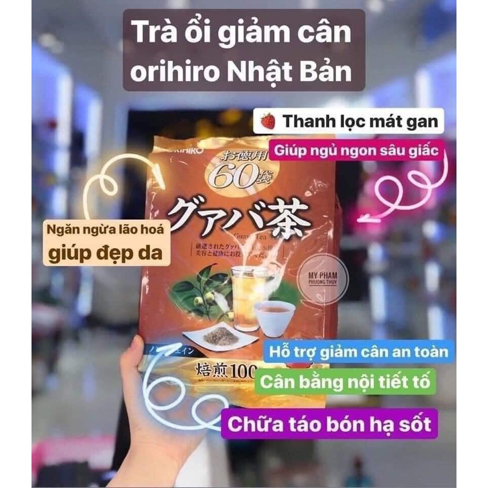 Trà Ổi Giảm Cân Nhật Bản Orihiro Chính Hãng Hộp 60 Túi Lọc Đẹp Da Đẹp Dáng Giảm Mỡ Ngủ Ngon Thanh Lọc Cơ Thể