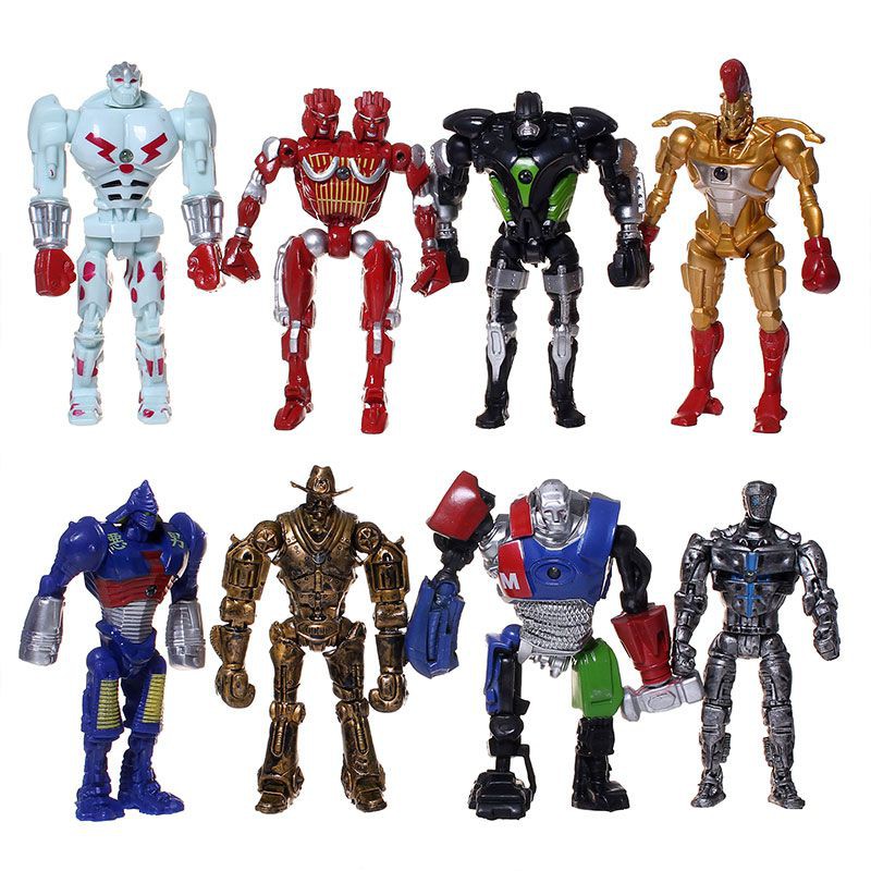 8 Unids/Lote Juguetes De Acero Real Atom Movie Zeus Twin Cities Midas Robot Modelo
