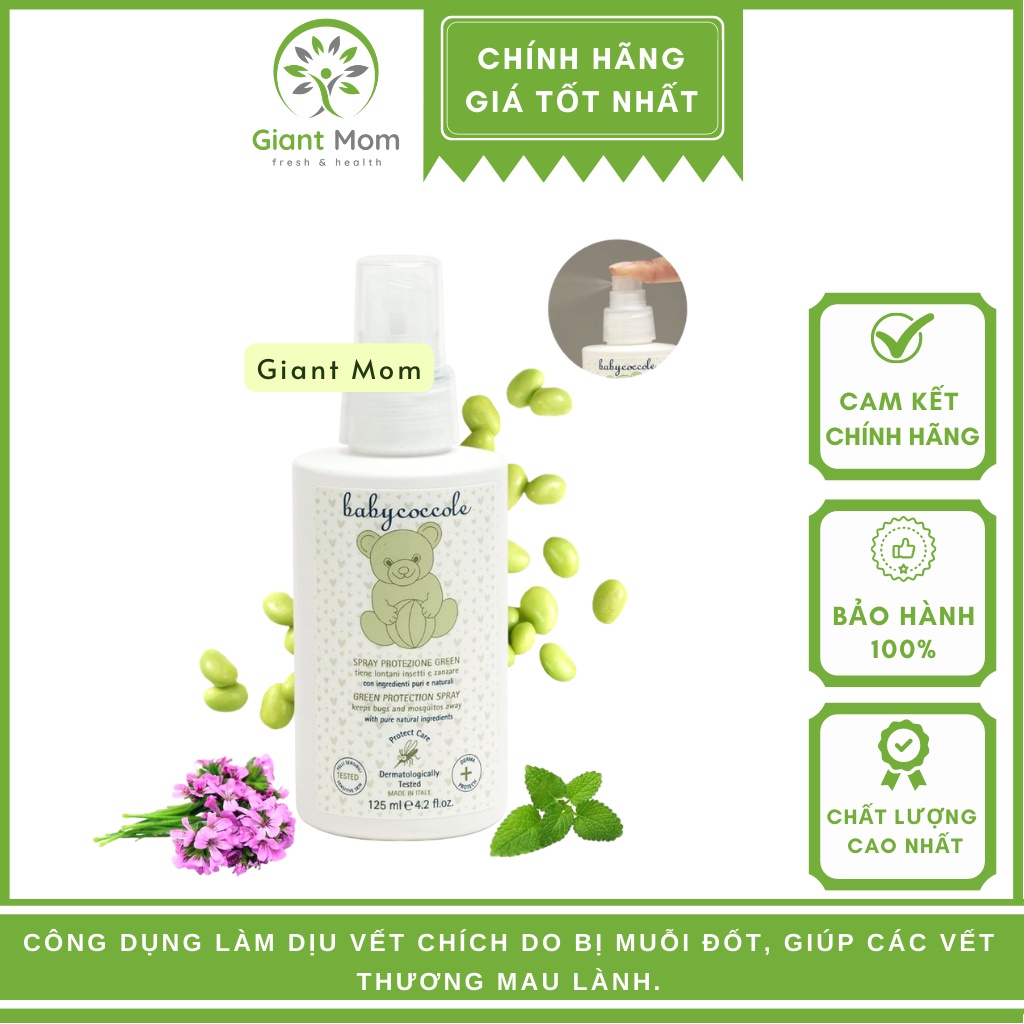 Xịt Chống Muỗi Babycoccole Cho Bé 0m+ Chiết Xuất Tía Tô Đất Và Cây Phong Lữ 125ml