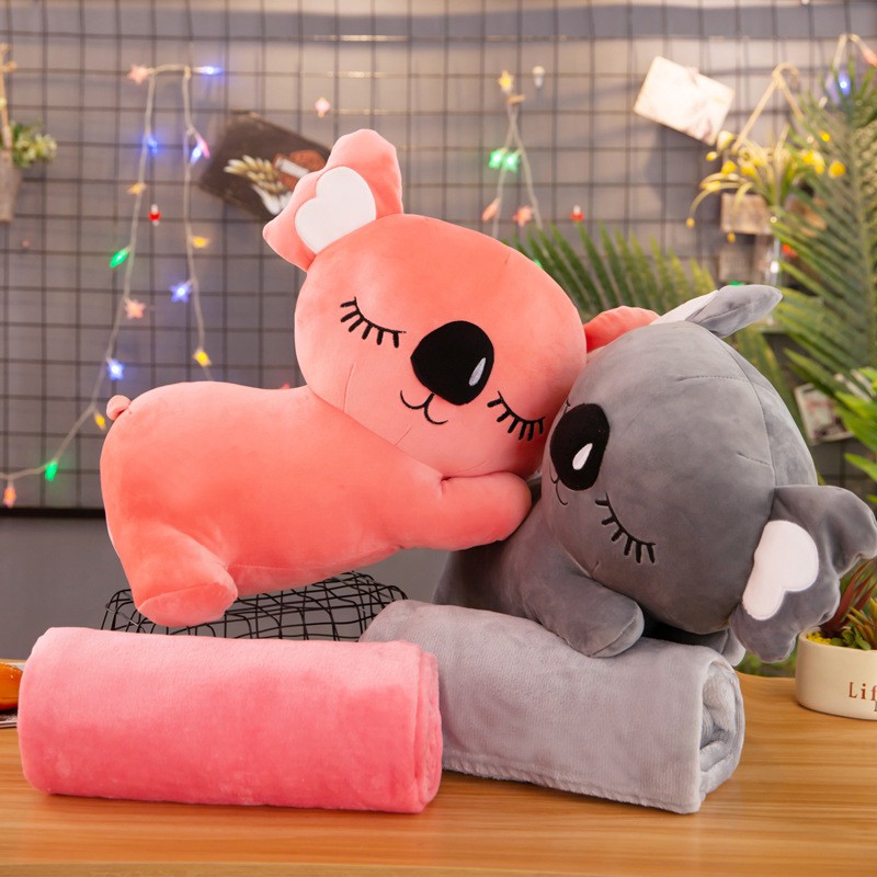 Chăn Gối Văn Phòng Gấu Kona 3IN1SHOPEMTRANG07Bộ gối chăn 4 mùa hình gấu Koala siêu đáng yêu cho mẹ và bé cưng xịn