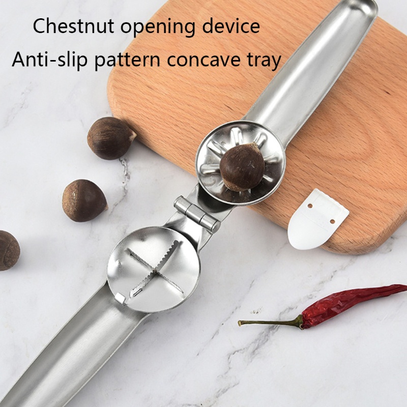 Dụng Cụ Kẹp Hạt Dẻ Bằng Thép Không Gỉ Tiện Lợi