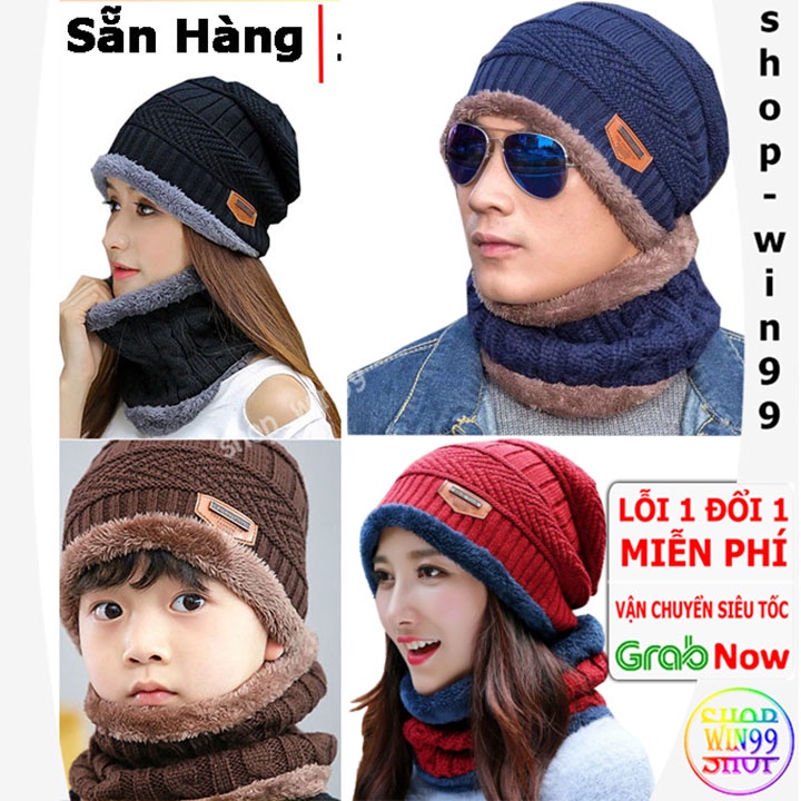 Mũ Len Kèm Khăn Lót Lông Ấm ÁP/ SET KHĂN+ MŨ LEN + KHẨU TRANG DÀY ẤM HÀNG ĐẸP KHÔNG BAI NHÃO HÀNG CHẤT LƯỢNG
