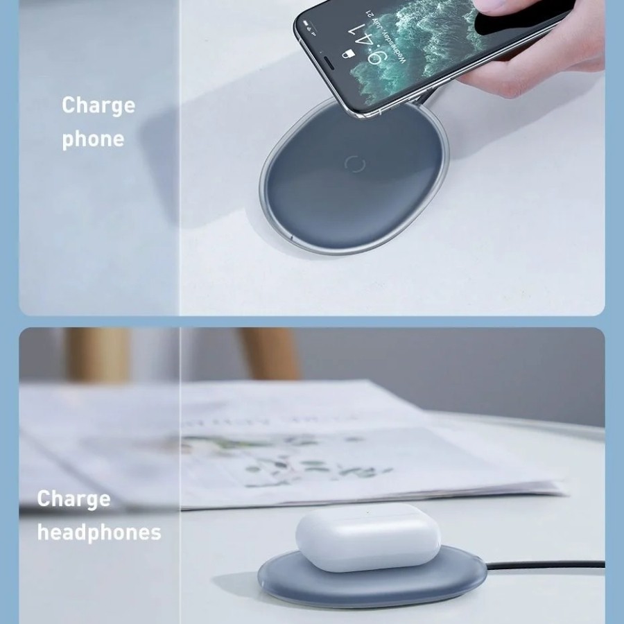 [Chính Hãng - Sẵn] Đế sạc nhanh không dây 15W Baseus Jelly Wireless Charger cho iPhone/ Samsung/ Xiaomi_LV808-BK