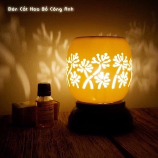 Đèn xông tinh dầu cắt cao cấp- Bát Tràng