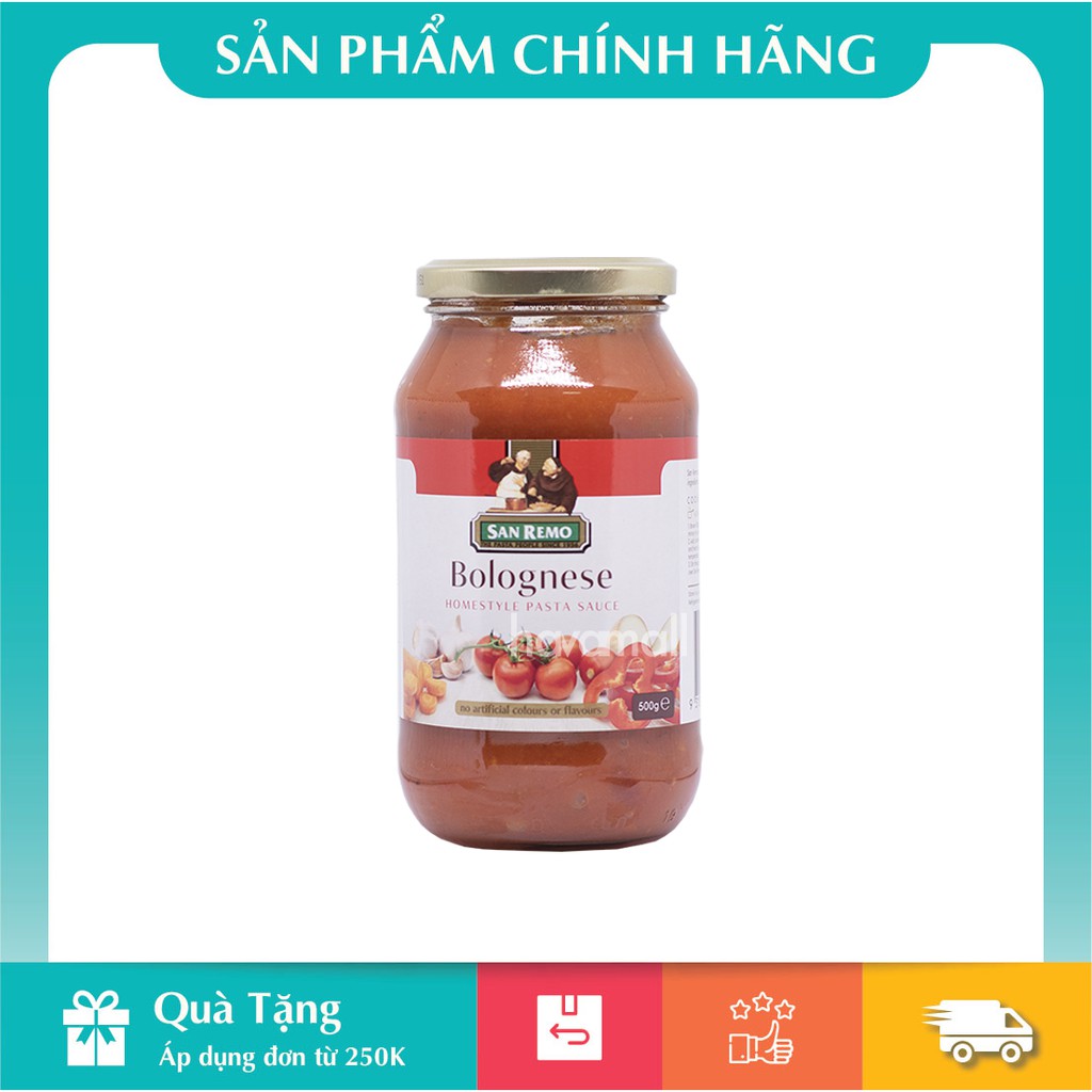 [Hàng Chính Hãng] Sốt Mì Ý Vị Thịt Bò Bolognese San Remo 500gr