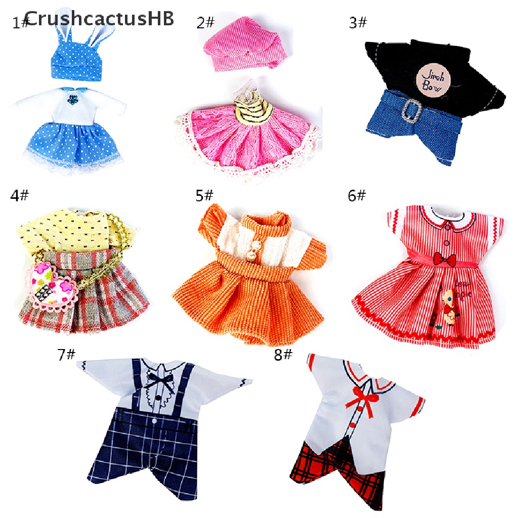 [CrushcactusHB] 1:12 Doll Clothes Outfit Dollhouse Doll Skirt Suit 6 Inch Doll Multicolor Dress Hot Sell
