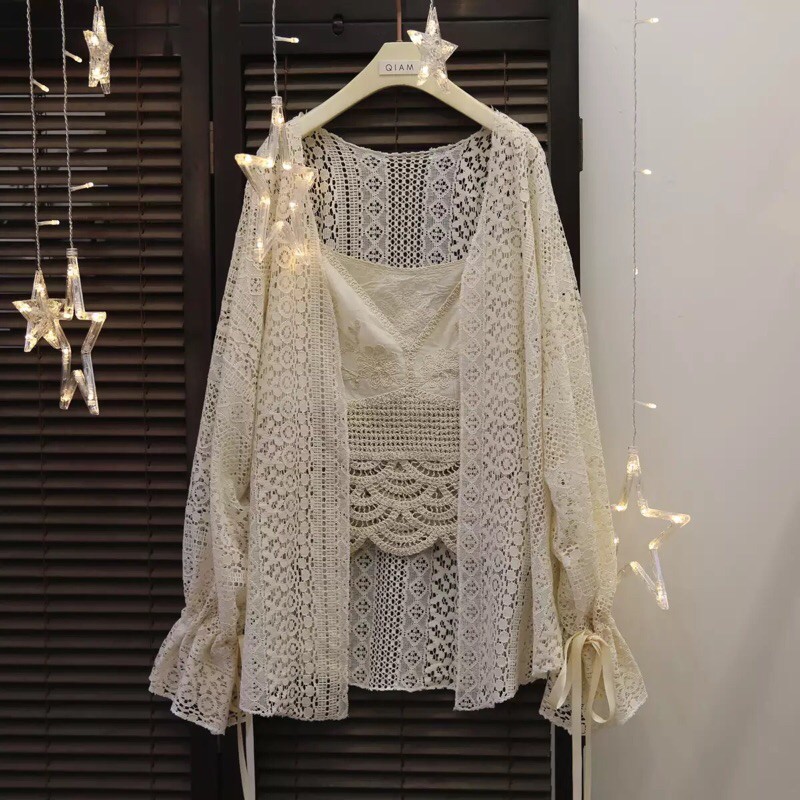 Áo khoác Cadigan ren mỏng nhẹ - order