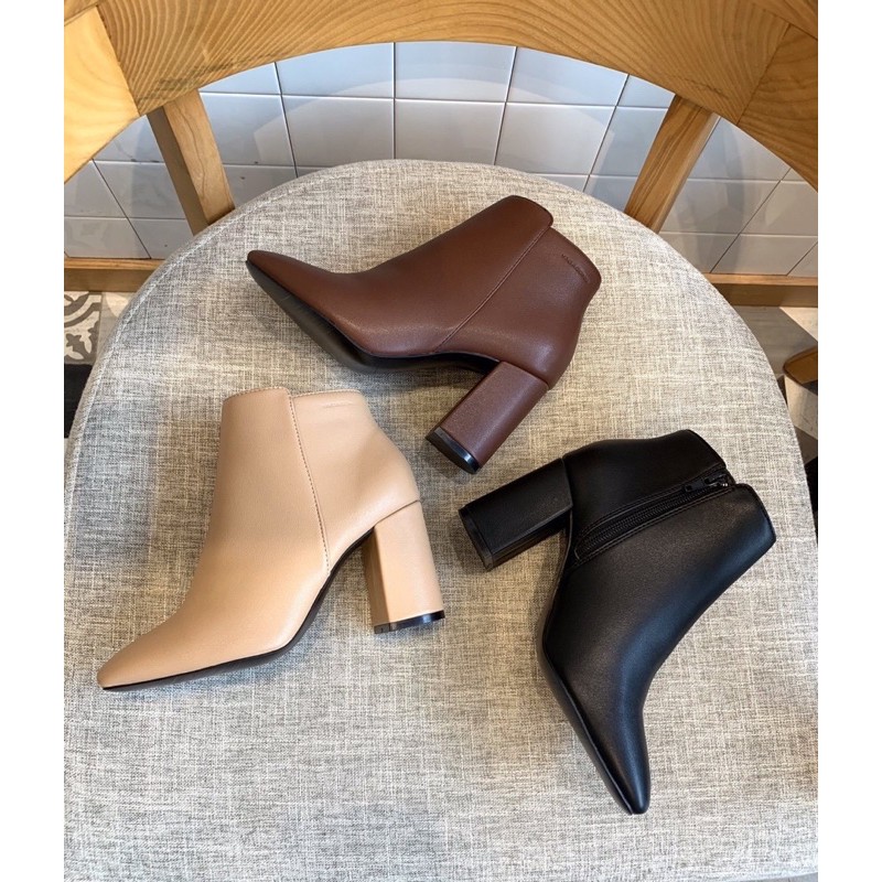 Giày boots nữ cao gót cổ ngắn lót lông thời trang gót vuông 7cm (Mã SP: BOTCL051) | BigBuy360 - bigbuy360.vn