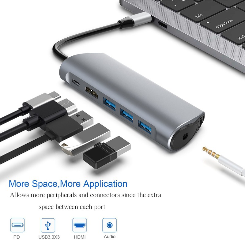 Bộ Chia Cổng Hdmi Usb 3.0 6 Trong 1 Chất Lượng Cao Cho Macbook Pro Samsung Galaxy | BigBuy360 - bigbuy360.vn