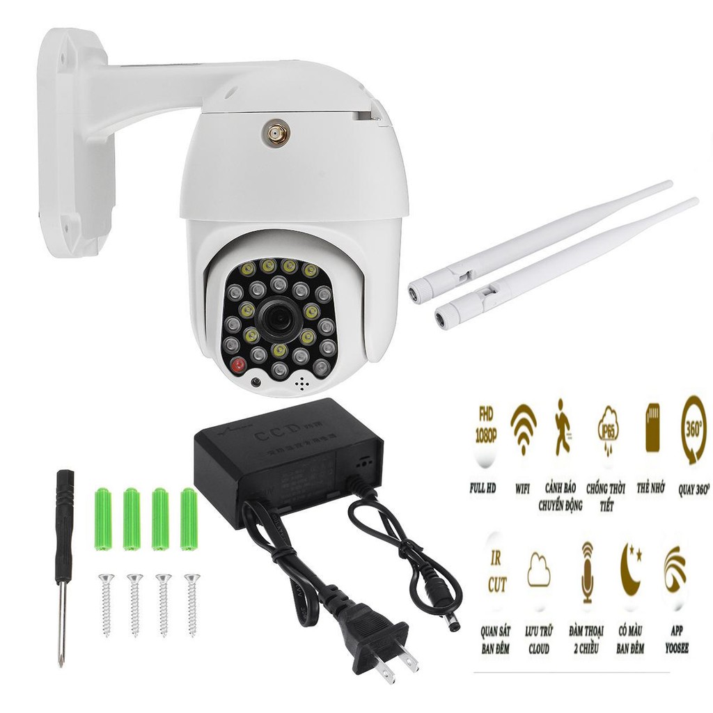 Camera Ngoài Trời YooSee PTZ 23LED 1080P Mới, Báo Động Âm Thanh Và Đèn Trực Tiếp Trên Camera Hoặc trên app