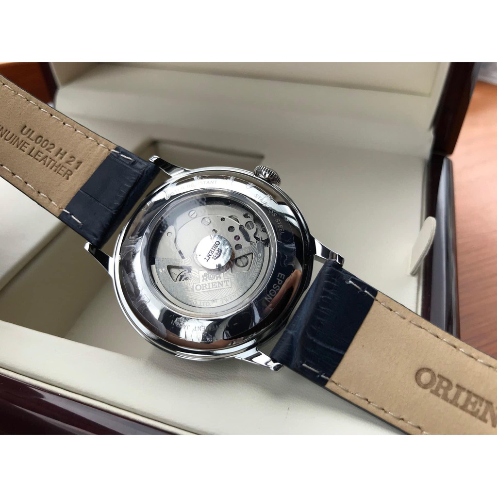 Đồng hồ nam chính hãng Orient Bambino Open Heart RA-AG0005L10B -Máy Automatic cơ - Kính cứng cong - Mặt số Xanh Blue