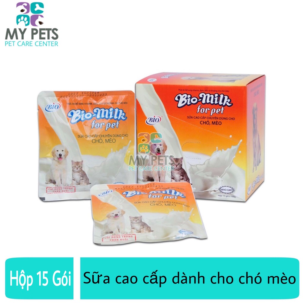 (Hộp 15 Gói) Sữa dinh dưỡng cho chó mèo Bio Milk hàm lượng dinh dưỡng đậm đặc, dễ tiêu hoá và hấp thu