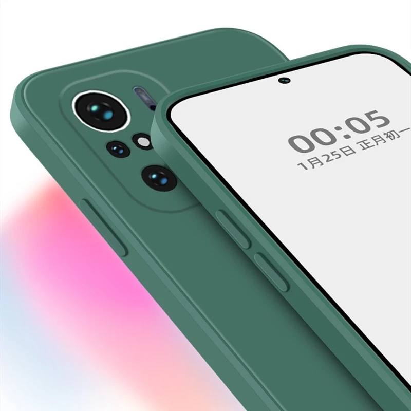 Ốp điện thoại silicone mềm hình vuông cho Redmi Note 10 9 Pro Max / Xiaomi Pocof3 10t Pro 11