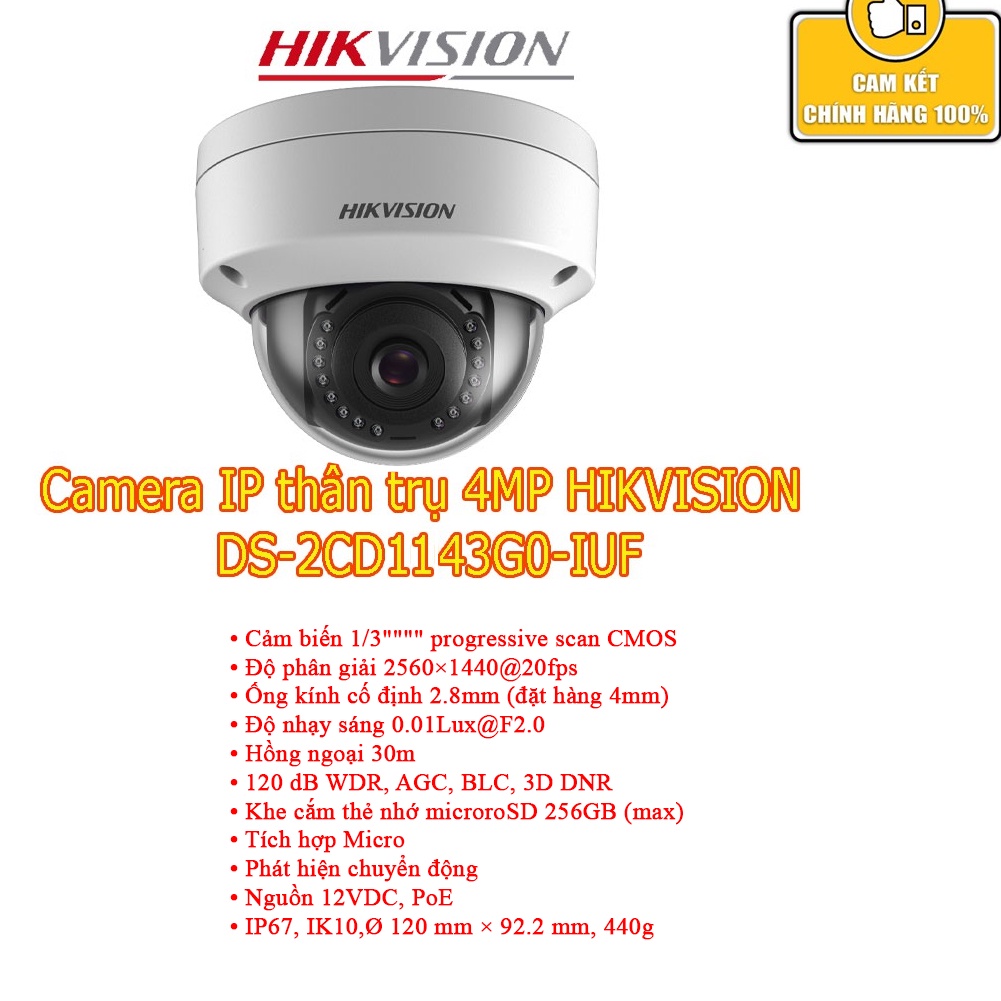 Bộ Camera 1/2/3/4 Mắt IP POE HIKVISION 4.0MP [ TÍC HỢP MÍC ] - Hàng Chính Hãng, Bảo Hành 24 Tháng