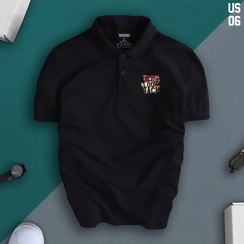 Áo Polo NEVER LOOK BACK nam nữ cổ bẻ vải xịn Unisex, trẻ trung, thanh lịch - US06