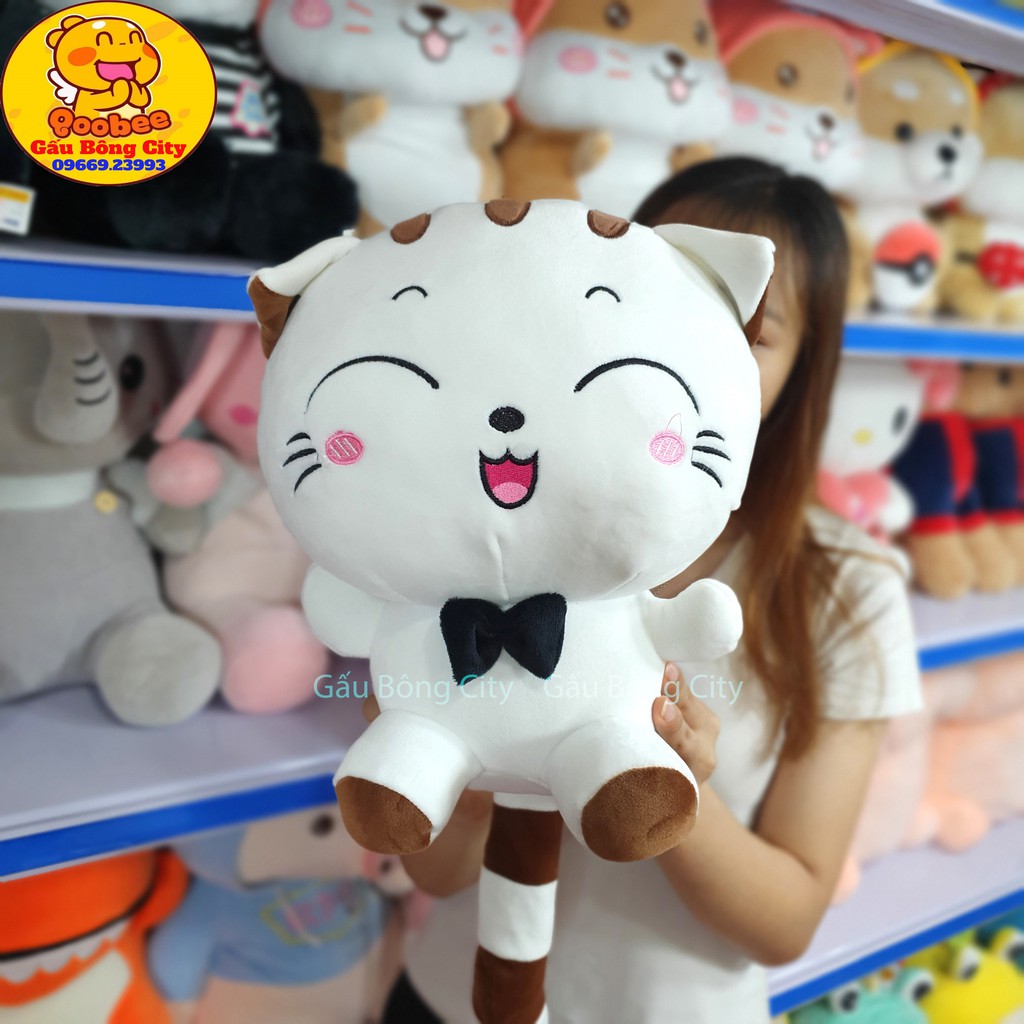 Mèo Bông Mishu cao cấp size lớn 56cm cả đuôi - Gấu Bông mèo nhồi siêu đáng yêu