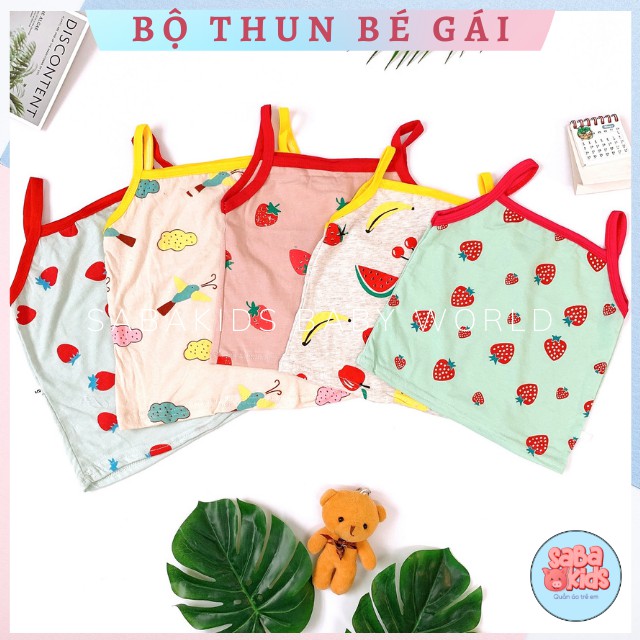 [HOT HOT] Bộ Bé Gái Hai Dây Thun Cotton 2 Chiều Co Dãn Thấm Hút Mồ Hôi Xinh Xắn Cho Bé