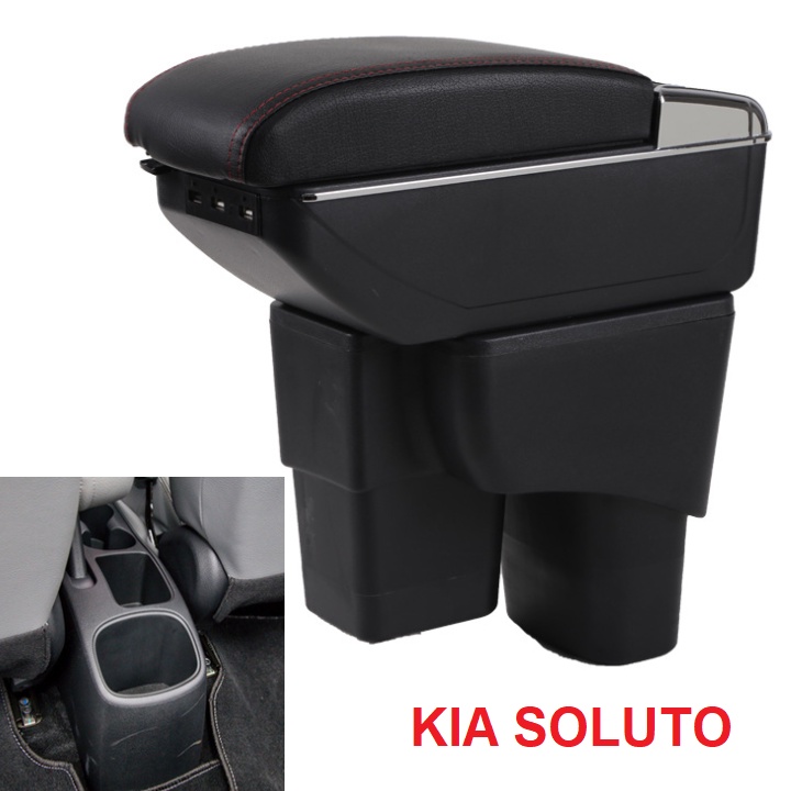 Hộp tỳ tay xe hơi cao cấp Kia Soluto và Kia Soul tích hợp 7 cổng USB MÃ SẢN PHẨM: DUSB-SLT - Hàng loại 1