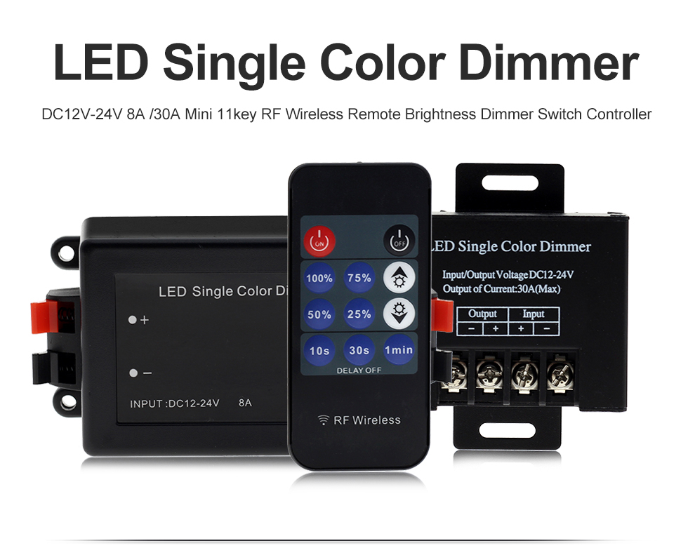 Bộ công tắc điều khiển độ sáng đèn led 11 phím tiện dụng rf 12v 24v