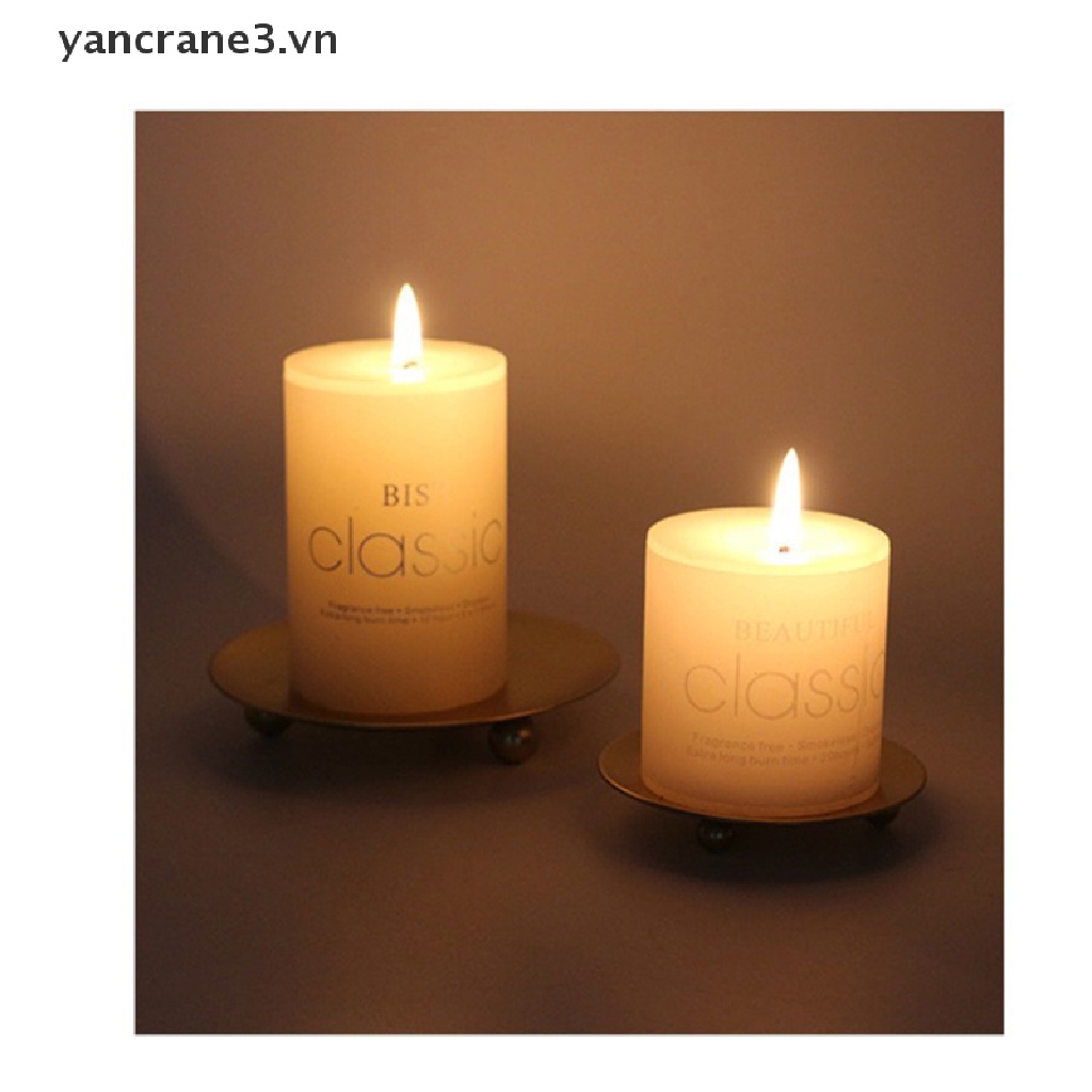 Khay Đựng Nến Bằng Kim Loại Mạ Màu Sắc 3Vn