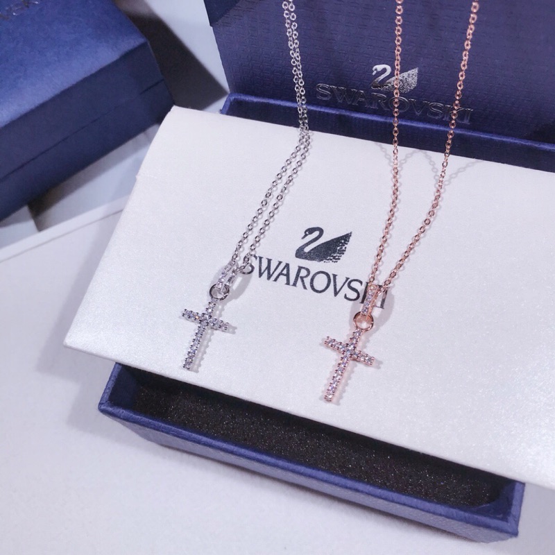 Swarovski Dây Chuyền Mặt Thánh Giá Đính Đá Pha Lê