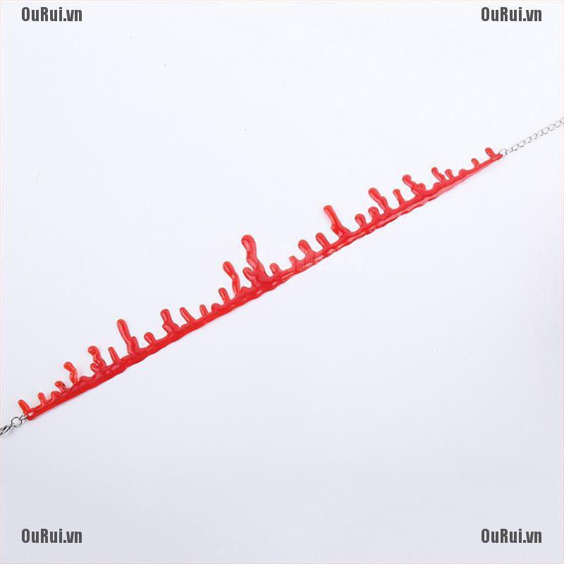 Vòng cổ kinh dị hình máu và khúc xương Halloween/ phụ kiện trang trí