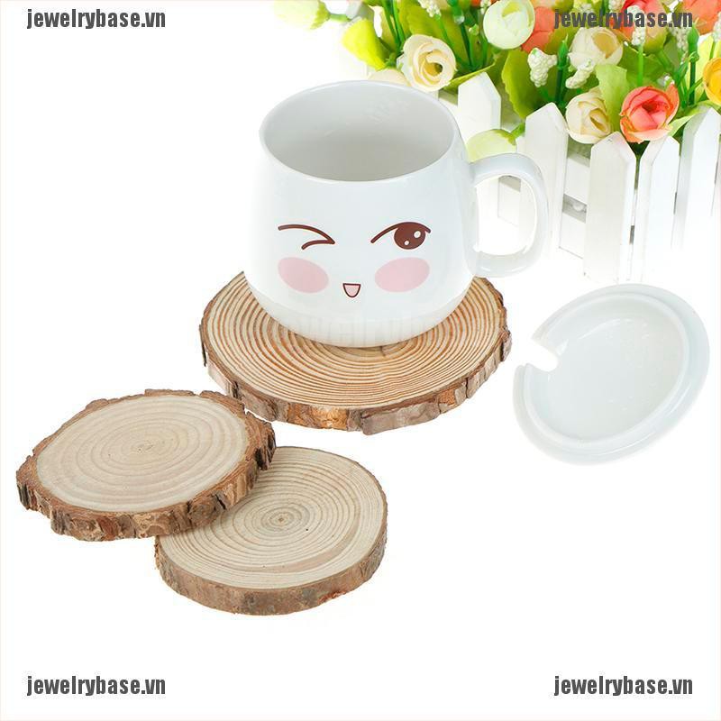 Miếng lót ly cốc uống trà/cà phê hình tròn bằng gỗ tự nhiên