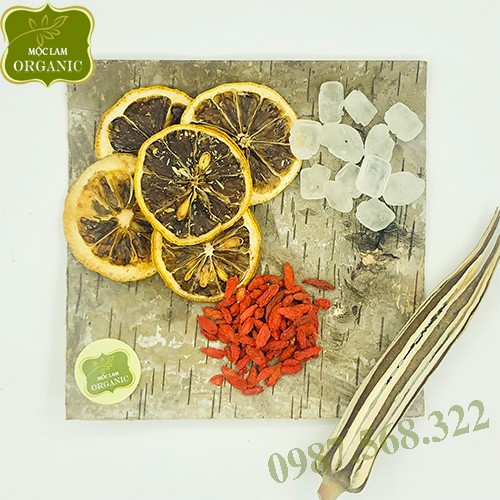 Chanh vàng thát lát sấy khô cao cấp nguyên miếng Mộc Lam Túi zíp 100g