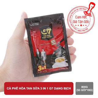 [Date:2021]Cà phê hòa tan sữa 3in1 G7 bịch (50 gói x 16g)