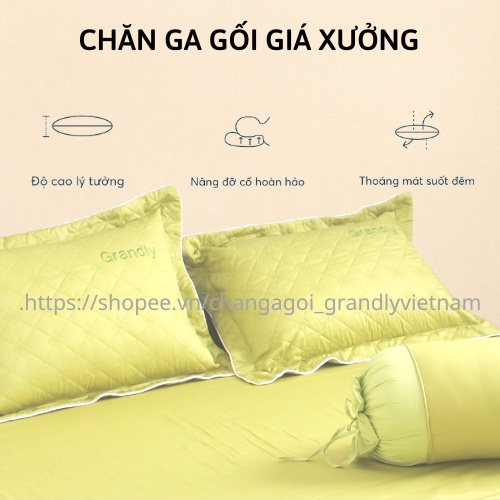 HÀNG TẠI XƯỞNG - BỘ GỐI GRANDLY VẢI MÀU
