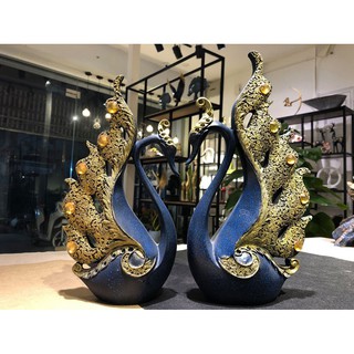Tượng decor cặp thiên nga hạnh phúc trang trí phòng khách, phòng ngủ...