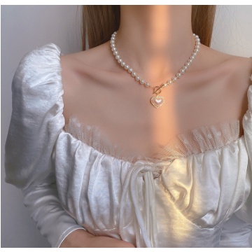 ✨✨Vòng cổ Mặt Trái Tim Đính Ngọc Trai Thời Trang Cho Nữ