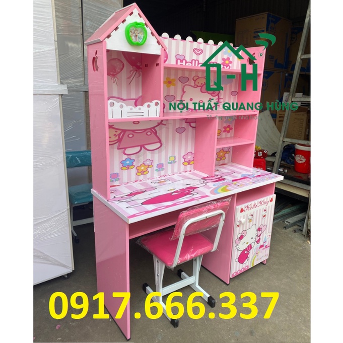 BỘ BÀN HỌC SINH NHỰA ĐÀI LOAN 1M2X1M7X45CM KITTY CHO BÉ
