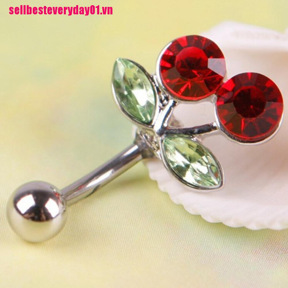 Khuyên Rốn Hình Quả Cherry Đỏ Dễ Thương