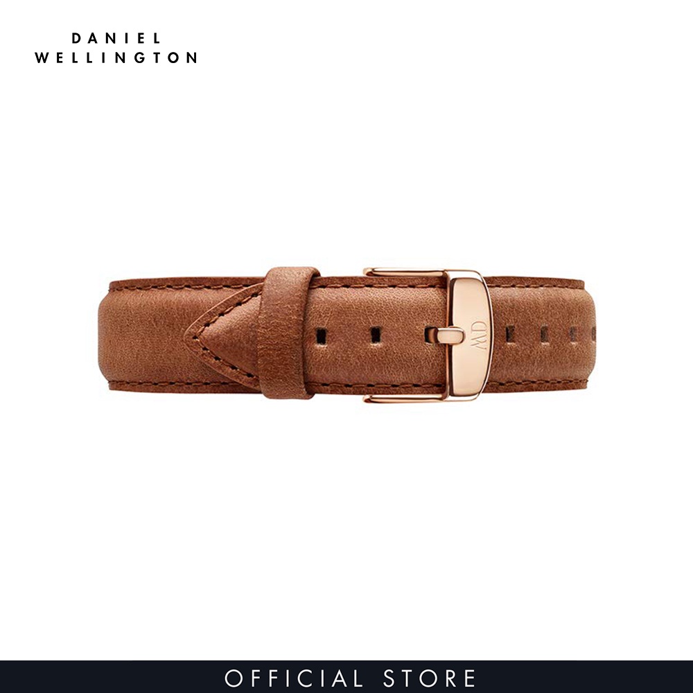 Dây da đồng hồ Daniel Wellington 17mm khóa màu vàng hồng - Cho đồng hồ Dapper 34mm